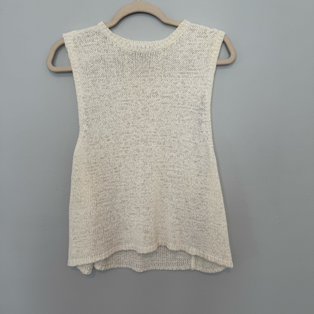American Apparel Cream Ribbed Muscle Tee